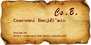 Cserveni Benjámin névjegykártya