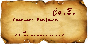 Cserveni Benjámin névjegykártya