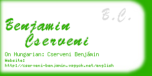 benjamin cserveni business card