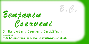 benjamin cserveni business card